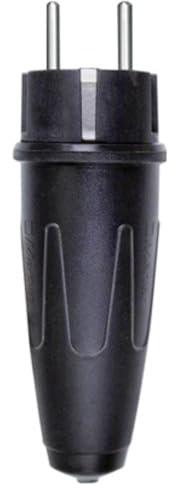 Merten 123551 Schwerer Vollgummi-SCHUKO-Stecker, schwarz