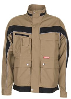 Planam 2504 Plaline taillierte Jacke - Optimale Sicherheit und Komfort - Farbe: Sand/Schwarz - Größe: 52