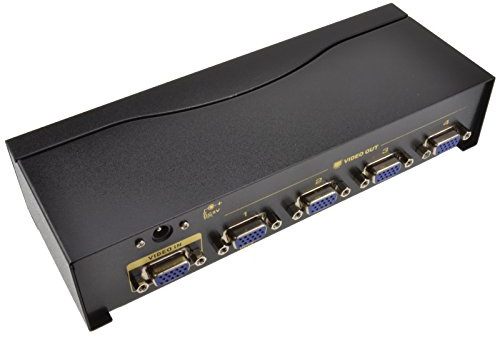 SVGA VGA 4 Port Splitter from 1 PC/Device to 4 Monitors/Display 450MHz