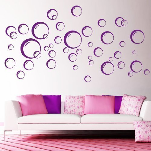 Wandtattoo Loft Blubber Blasen Wandsticker Deko Kreise 40 Stück in 3 D Optik / 30 Farben zur Auswahl
