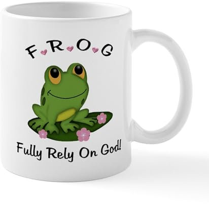 CafePress Frog Fully Rely On God Mug 11 oz (325 ml) Ceramic Coffee Mug