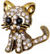 Tinksky Katze Strass Brosche Pin Vintage Brosche mit Strass für Frauen Mädchen Kleid Schal Dekor (Golden)
