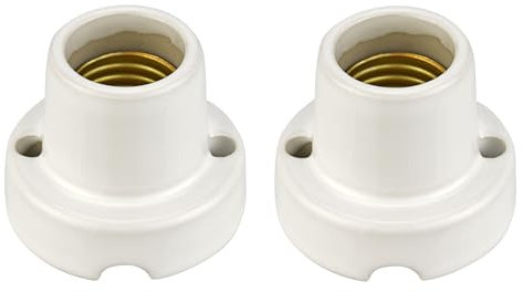 Lot de 2 lampes en porcelaine E27, émaillé blanc
