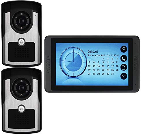 YLXD Videocitofono WiFi Campanello Video, 7 Pollici HD Video Doorbell Phone, Audio Bidirezionale Sblocco a Distanza Telecamera Sorveglianza, Vista Notturna a Infrarossi, Impermeabile