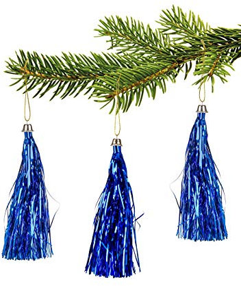 Lamettini Lametta Anhänger Christbaumschmuck Weihnachtsanhänger (10, Blau)
