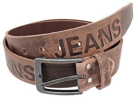 Fa.Volmer ® Ledergürtel 100% Büffelleder Jeans-Gürtel für Damen und Herren, Breite 38mm, in den Farben schwarz braun tan, kürzbar #JEANS-38mm (braun BW-110cm)