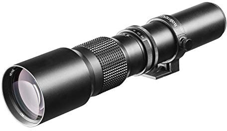 Walimex Objetivo réflex Digital para Canon R Bayoneta (500 mm, 1:8,0, Enfoque Manual, calculado para Sensor de Formato Completo, diámetro de Filtro de 67 mm, con Parasol Extensible)