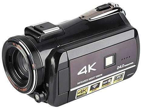 Videocamera Videocamera 4K UHD WiFi 30X Potente fotocamera con zoom digitale, touchscreen da 3,1 pollici DV, rotazione a 270 gradi LCD, funzione anti-vibrazione e rilevamento del volto(Unione Europea)