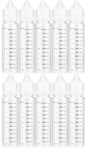DIY-24H Messskala Leerflasche Liquidflasche 30ml 60ml 120ml Flaschen PET Liquid Spender easy-squeez (10x 60ml)
