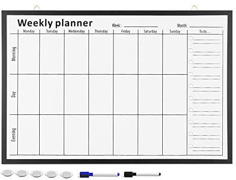Navaris Magnettafel Magnetpinnwand Memoboard zum Beschriften - 91 x 61 cm Notiztafel div. Designs - Tafel abwaschbar mit Halterung Magneten Stifte