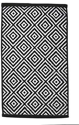 Zwei Gästehandtücher - Done Daily-Shapes Diamond - 30x50cm - 3 Farben - 100% Baumwolle - 2er Set Doppelpack, Done:Black 1000