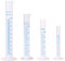 Euvoym 4 Size Blue Line Measuring Graduated Cylinder Graduated Cylinder Beaker Transparent Lab Test Tube Liquid Measuring Tools, 10ml 25ml 50ml 100ml