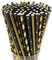 KEDON Black Gold Straws, Metallic Gold Paper Straws 100 - Striped Star Gold Cake Pop Sticks, Disposable Drinking Straws for Cocktails Bar Wedding Birthday Party Graduation Straws, Crafts