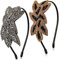 2 Stück 1920er Haarreife Flapper Stirnbänder Damen Haarbänder Blatt Perlen Haarschmuck Vintage Kopfschmuck Accessoires für 20er Jahre Stil Kleid Kostüm (Silber, Schwarz-Gold)