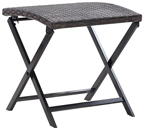 vidaXL Klapphocker Poly Rattan Braun