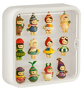 Clear Display Case for Figures,Wall-Mounted Doll Storage Box,Adjustable Display Stand Clear Acrylic Display Box with Door Dust and Moisture Proof Suitable for Lego Collectibles Action Figures Pop Mart