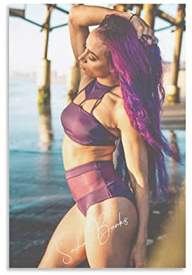 AIPHE Foto Auf Leinwand Sasha Banks Poster Dekoration Wohnzimmer Schlafzimmer Malerei 60x90cm Kein Rahmen