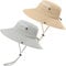 2 Stück Boonie Sonnenhut Herren Bucket Hat UV-Schutz Faltbar Wasserdicht Outdoor Sonnenschutz Hut Fischerhut Sommer Gartenhut Wanderhut Anglerhut Buschhut Unisex (Hellgrau & Khaki, 2 Stück)