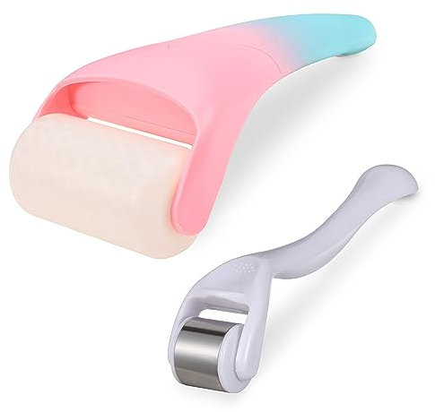 BOWKA Eisroller Ice Roller 2 Stück Gesichtmassageroller Kryotherapie Akupressur Akupunktur Unterstützung Muskel Entspannung für Falten Puffiness für Gesicht Körper Augen(BR)