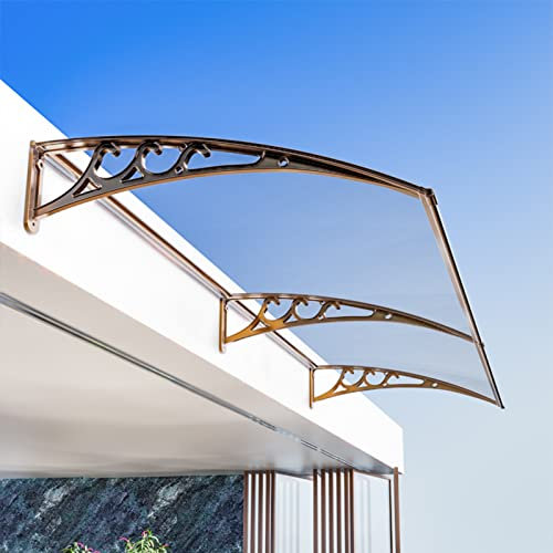 Vordach für Haustür Überdachung Haustür Pultbogenvordach Polycarbonat Pultvordach Eingangsüberdachung Vordach gewölbt für Türdach und Fenster (120x300cm/47x118in)