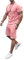 Onsoyours 2 Teiliges T-Shirt und Hosen Sets Herren Shirt Shorts Jogginganzug Druck Freizeitanzug Mode Outfit Sweathose Kurze für Männer Sommer Freizeitanzug D Rosa L
