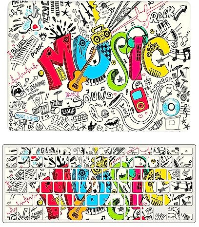 Estuche Dura para Macbook Pro 13 Pulgadas A1425 A1502 2015 2014 2013 2012 Versión con Pantalla Retina, Funda Protettiva Delgada in Plastica & Cubierta de Teclado, Música