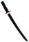 Shoto schwarz Eiche mit Tsuba Bokken klein kurz 55 cm Japanisches Holzschwert Samurai Schwert Holz Kurzschwert