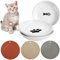 Ceramic Cat Feeding Bowls, 3 Pack Wide, Shallow Bowls for Kittens and Small Animals with Non-Slip Mat