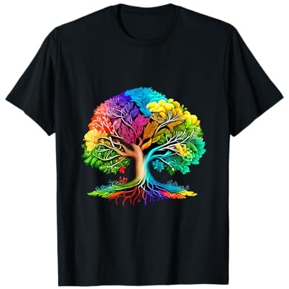 Arbre de vie celtique Couleur arc-en-ciel Arbre de vie coloré T-Shirt