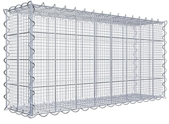 Splittgabione 80 cm x 40 cm x 20 cm (L x H x T), Maschenweite 10 cm x 10 cm, Spirale