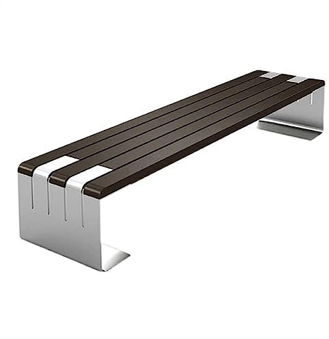 HASMI Bank Sitzbank Outdoor-Parkbank, Moderne Holz-ESS-/Picknickmöbelbänke mit Stahlrahmen, Outdoor-Freizeitbänke ohne Rückenlehne for Hinterhof, Garten, Rasen Gartenbank (Color : 180 * 42 * 42cm)