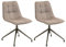 IDIMEX Esszimmerstuhl Rio mit Drehfunktion 2er-Set, Besucherstuhl im modernen Design in Beige, Küchenstuhl mit Metallgestell, Besuchersessel mit Ziernähten und grober Stoffstruktur