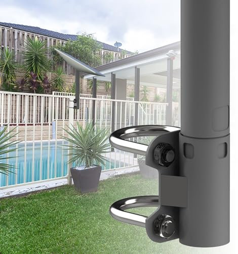 Antennenmast Rohrhalterung für Starlink Schüssel,Einstellbar U-Form Starlink Halterung Adapter Balkon Wohnmobil Montagehalterung