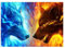 ParNarZar Diamond Painting Set für Erwachsene Wölfe aus Feuer und Eis 35x45cm Klein Runde Steine vollbild set für Küche, Speisesaal, Wohnstub, Schlafzimmer, Eingangshalle, Treppe