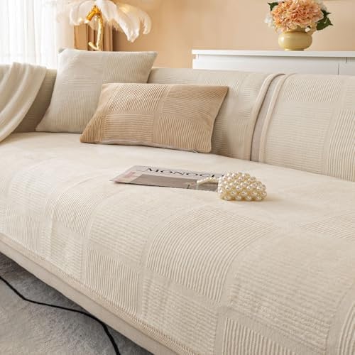 BXAEYIPOR Couch Überzug,2024 Neue 1/2/3/4 Sitzer L Form Sofa Cover Sofa Überzug Ecksofa,mit Rutschfester Unterlage Sofa-Schutzhülle,Weiche Unifarben in Verschiedenen Größen Sofabezug.