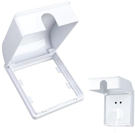 Plug Socket Cover Box, UK 86 Type Self-Adhesive, Waterproof Splash-Proof Electrical Outlet Cover, White Wall Switch Protector, Safety for Home
