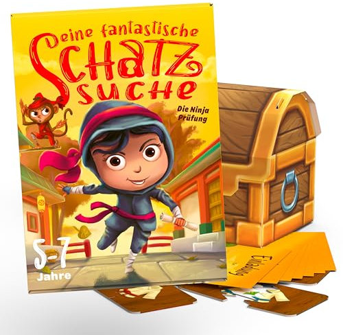 Deine fantastische Schatzsuche – Die Ninja Prüfung – Schnitzeljagd Spiel für 1 bis 7 Kinder von 5 bis 7 Jahren – Komplettset - Kindergeburtstag Spiele - Schnitzeljagd Kinder