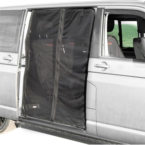 Generic Magnetisches Fliegengitter für Transporter, 1,8 x 1,5 m, schwarzes Netz, Moskitonetz, T5, T6, T4, Sonnenblende, Wohnwagen, Wohnmobil, Seitentür