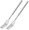 Giantree Teleskopgabel, 2 stück 22-64cm Edelstahl Lange Teleskop Gabel Ausziehbare Gabel Grillgabel Lange Griff Gabel für Besteck Dessertgabel(2)
