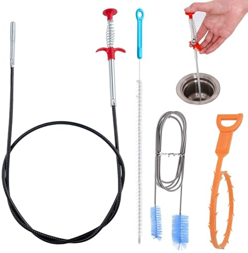 CLDURHGE Stura Doccia & Molla Sturatubi - Kit Professionale per Sturare Lavandini e Scarichi - Soluzione Efficace ed Efficiente per la Pulizia dei Tubi e la Rimozione dei Rifiuti