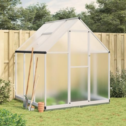 Rantry Serra da Giardino, Telaio Serra con Base Argento 169x169x202 cm in Alluminio, Serra Orto Serra da Balcone Serra per Orto Serra per Piante