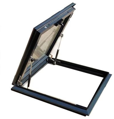 LVLDAWA Kellerfenster, Manuelle Lüftung, Flächenbündig Montiertes Oberlicht, Mehrwinkel-Dachfenster Aus Aluminium Für Hütten, Garagen(80x50cm)