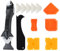 Sibba 3 in 1 Silicone Caulking Tools 12Pcs Sealant Finishing Remover Scraper Kit Multifunction Hand Tools Orange Grout Caulk Remover Applicator for Kitchen Bathroom Floor Window