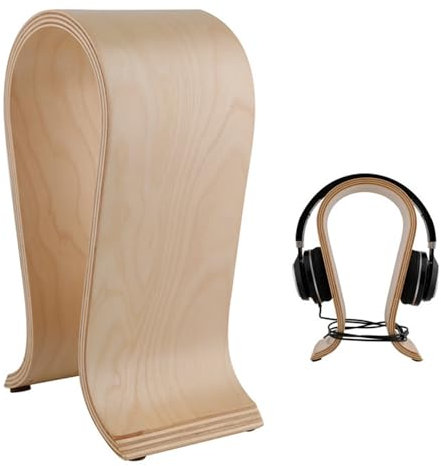 Colrid Kopfhörerhalter Holz, Kopfhörer Ständer, Kopfhörer Halter, U Form, Walnussholz, Universal, Umweltfreundlich, Dauerhaft, rutschfest, für Zuhause, Büro, Studie (Birke)