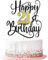 Happy 21th Birthday Cake Topper 21 Birthday Party Cake Decorations (Black and Gold Flashes, 21st)