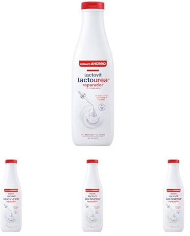 Lactovit - Gel de Ducha Reparador Lactourea, Hidratante y Nutritivo, Piel Fuerte y Joven, Textura Cremosa y Ligera, con Protein Calcium, para Pieles Muy Secas o Extra Secas - 750 ml (Paquete de 4)