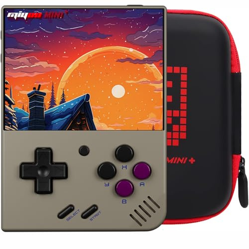 Mini Plus Console de jeu rétro avec étui portable, console de jeu portable avec batterie 3000 mAh écran IPS 3,5, compatible avec une grande variété de jeux classiques Prise en charge WiFi et RTC