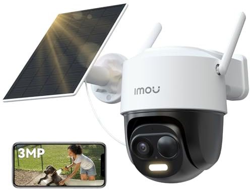 Imou 2K Solar Security Camera Outdoor Wireless, 360° Battery Outdoor Camera, Wi-Fi CCTV Camera Solar, AI Human Car Detection, 20M Color Night Vision, Siren Spotlight, 2-Way Audio, Works with Alexa