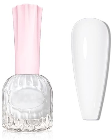 White Nail Polish - Milky White Nail Varnish Quick Dry - Long Lasting nail polish - Breathable Summer Nail Polish - 60 Seconds nail Polish Fast Drying No UV Bake for Women Nail Art