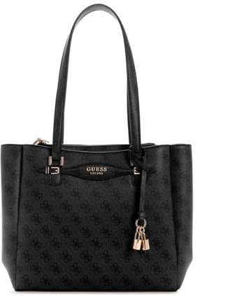 GUESS Damen Katya Multi Compartment Tote Handtasche, Kohle-Logo